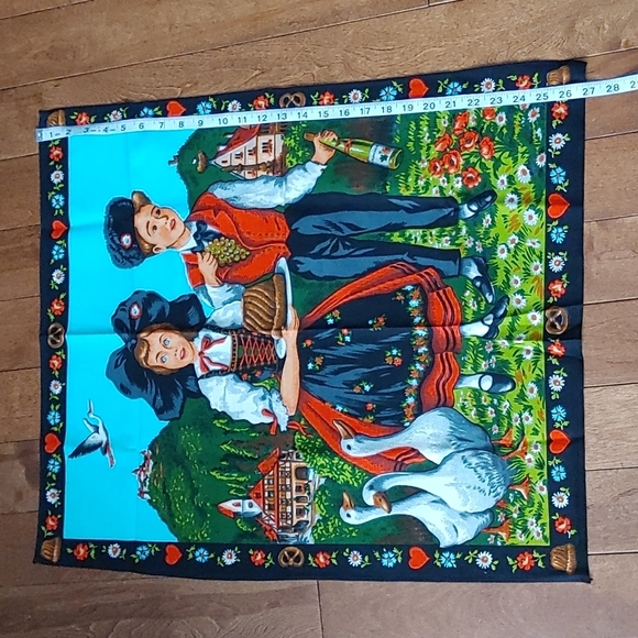 Alsace France Tea Towel linen cloth  wall hanging souvenir - Picture 2 of 4